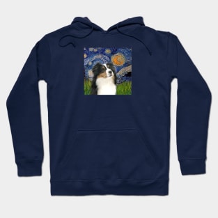 Starry Night by Van Gogh with an Australian Shepeherd Hoodie